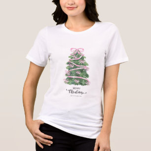Fichten mit Schleifenbesatz Tri-Blend Shirt