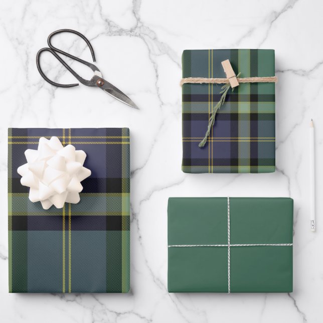 Fichten-Verpackungspapier Flachblatt-Set mit 3 Tei Geschenkpapier Set (Vorderseite)