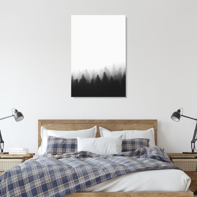 Fichtenwald im Nebel Leinwanddruck (Insitu (Schlafzimmer))