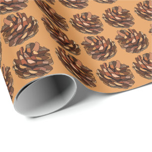 Fichtenzapfen Natur Rustikal Geschenkpapier