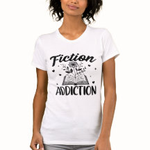 Fiction Addiction Book Lover Quote Floral Reading 