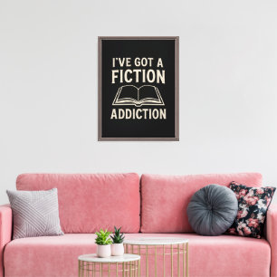 Fiction-Süchtiger Buchliebhaber Leser Geschenk T-S Leinwanddruck