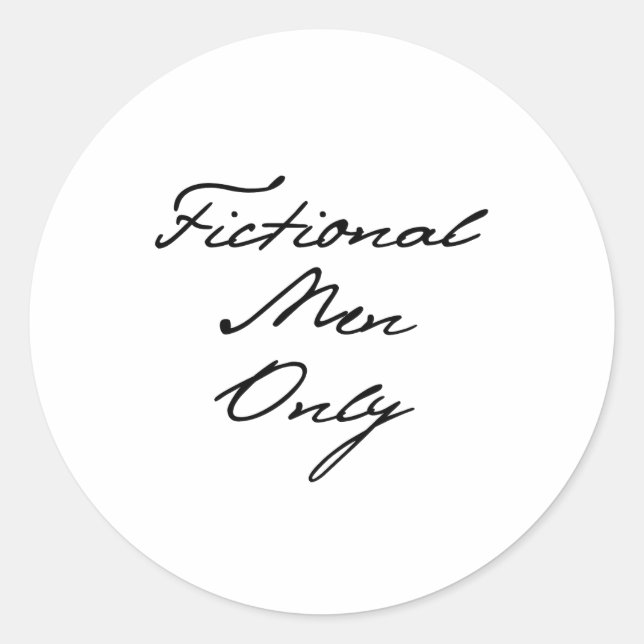 Fictional Men Only Sticker, Journal, Journal Book Runder Aufkleber (Vorderseite)