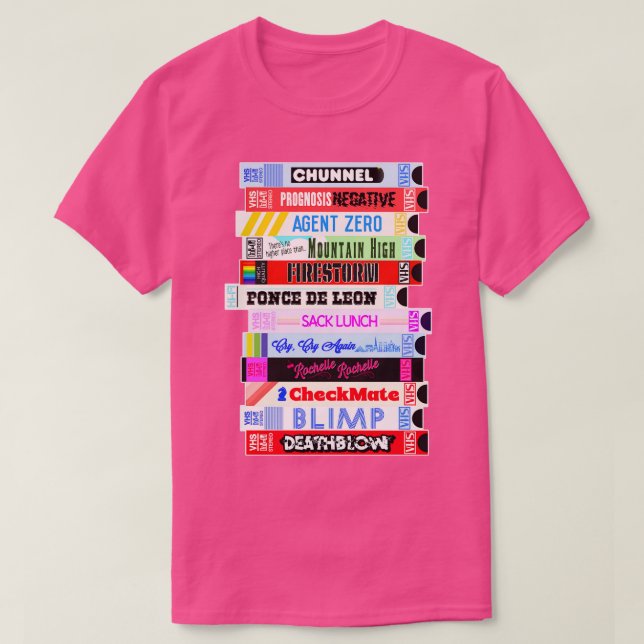Fictional Seinfeld VHS Stack T-Shirt (Design vorne)