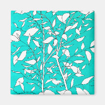 Ficus Tree Plant Line Drawing Blue Background