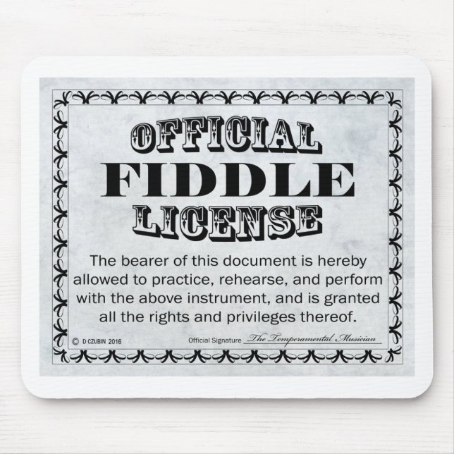 Fiddle-Lizenz Mousepad (Vorne)