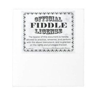 Fiddle-Lizenz Notizblock