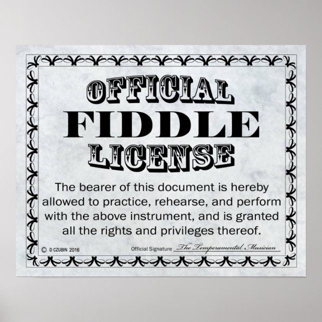Fiddle-Lizenz Poster (Vorne)