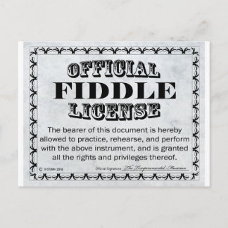 Fiddle-Lizenz Postkarte