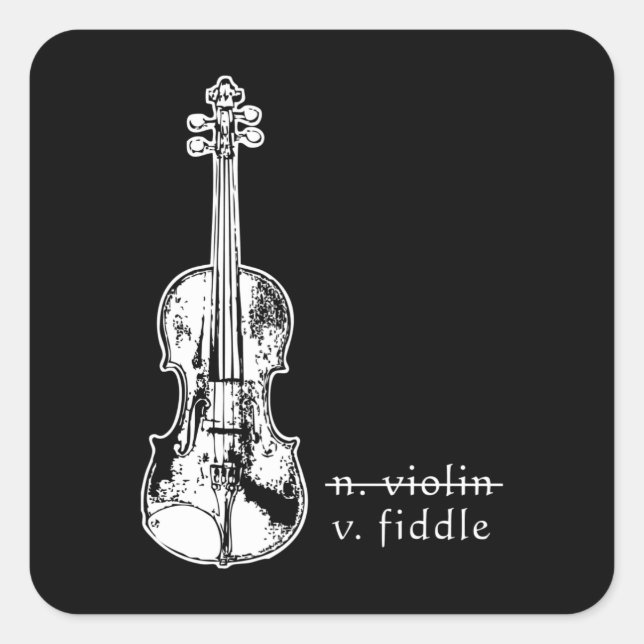 Fiddle Not Violin Bluegrass Country Music Gift Quadratischer Aufkleber (Vorderseite)