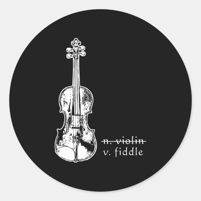 Fiddle Not Violin Bluegrass Country Music Gift Runder Aufkleber (Vorderseite)