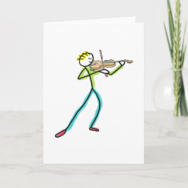 Fiddle Playing Stickman Karte