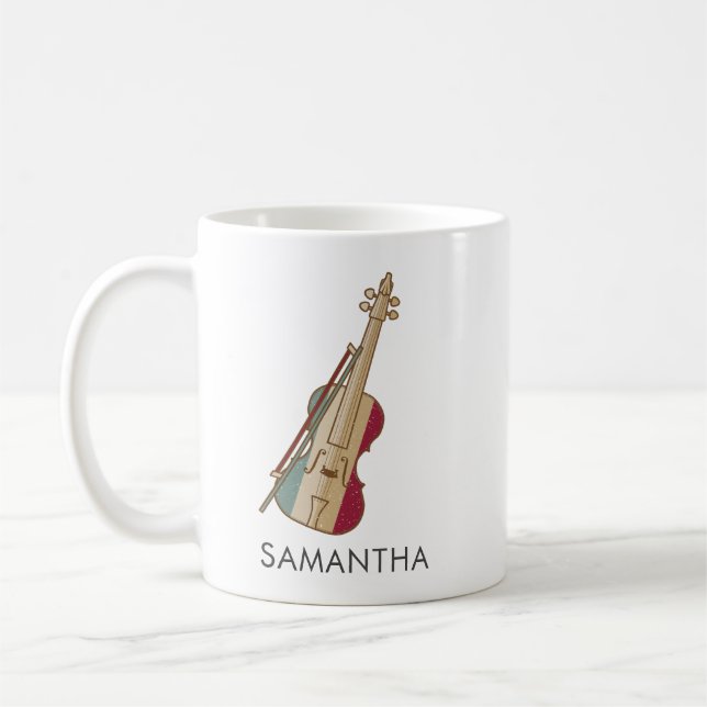 Fiddle Whisperer Vintag Violin Personalisiert Kaffeetasse (Links)