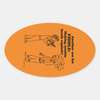 Fiddle Zombie Explode Oval Sticker