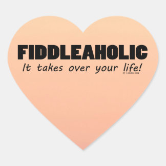 Fiddleaholic Life Heart Sticker