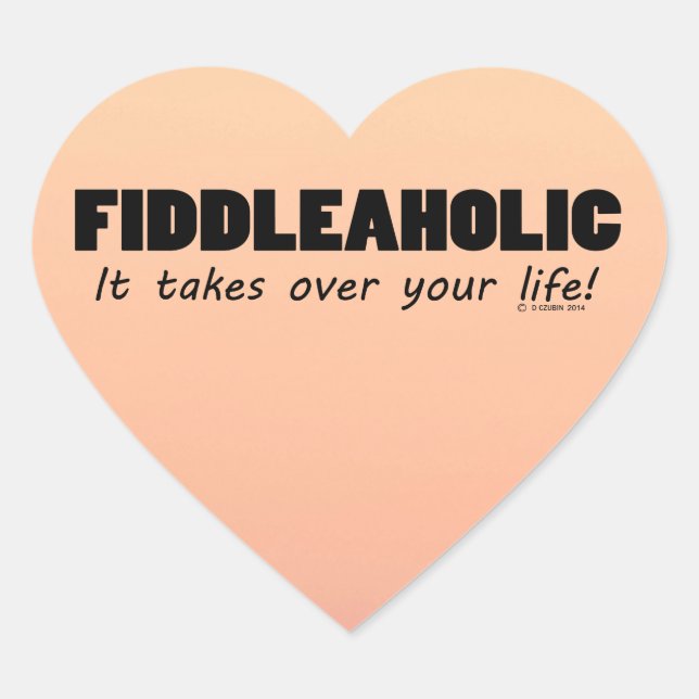Fiddleaholic Life Heart Sticker (Vorderseite)