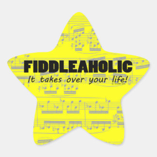 Fiddleaholic Life Star Sticker
