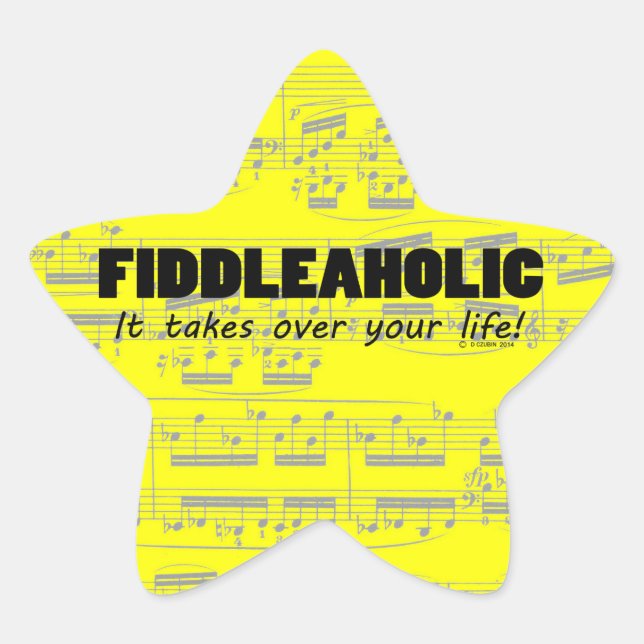 Fiddleaholic Life Star Sticker (Vorderseite)