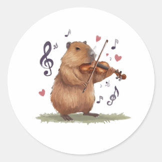 fiddler capybara runder aufkleber