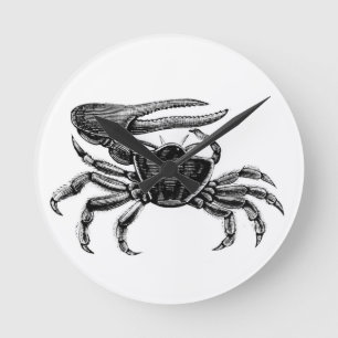 Fiddler Crab Zeichnend Runde Wanduhr