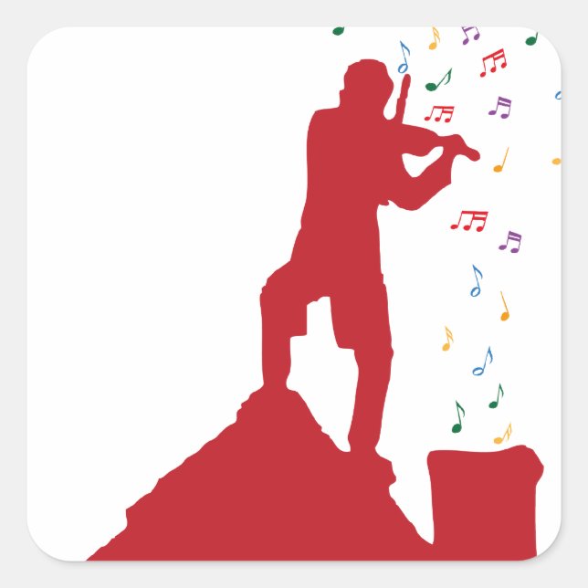 Fiddler Quadratischer Aufkleber (Vorderseite)