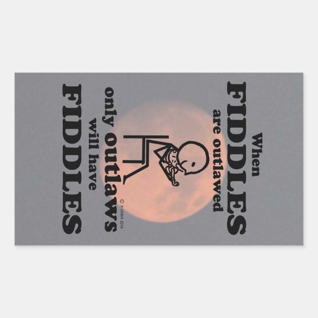 Fiddles Outladed Rectangle Sticker (Vorderseite)