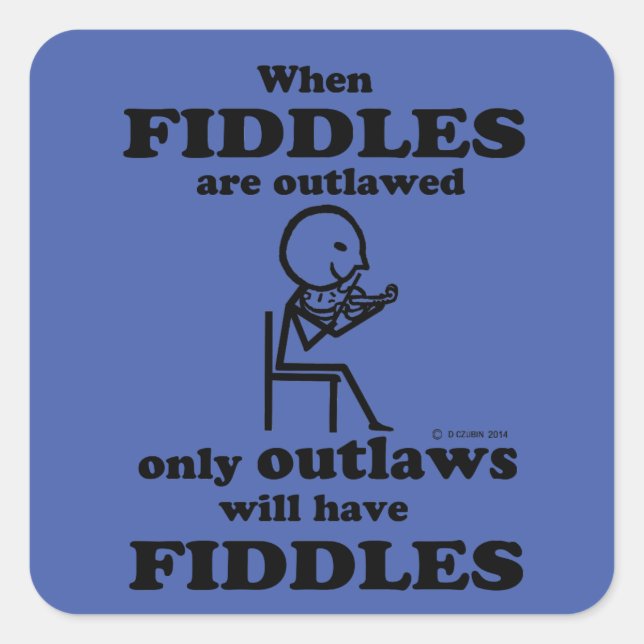 Fiddles Outladed Square Sticker (Vorderseite)