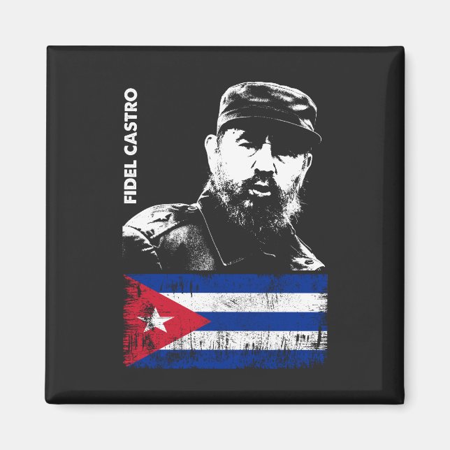 Fidel Castro Kuba Revolution kubanische Flagge Magnet (Vorne)