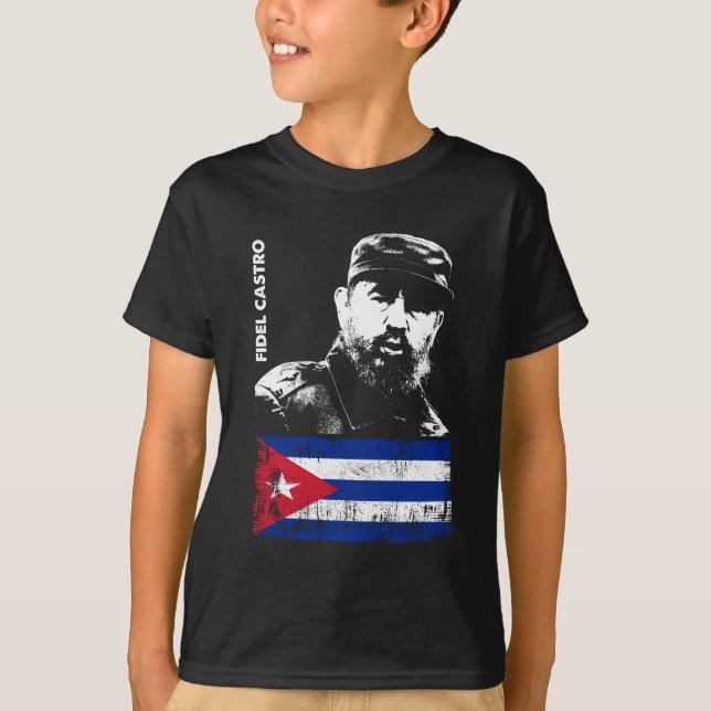 Fidel Castro Kuba Revolution kubanische Flagge T-Shirt (Vorderseite)