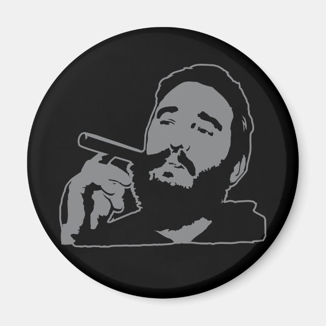 Fidel Castro mit Cigar Portrait Magnet (Vorne)
