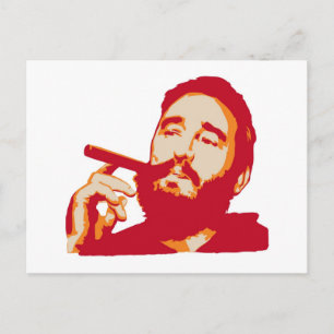 Fidel Castro mit Cigar Portrait Postkarte