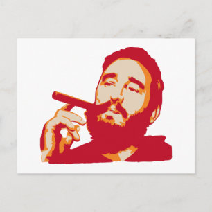 Fidel Castro mit Cigar Portrait Postkarte