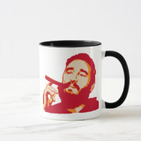 Fidel Castro mit der Zigarren-Porträt-Tasse