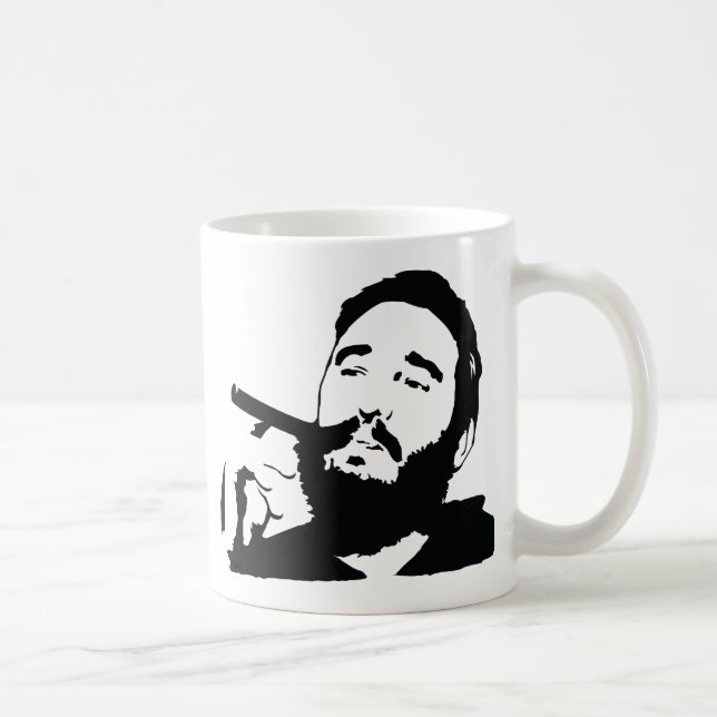 Fidel Castro mit der Zigarren-Porträt-Tasse Tasse (Rechts)