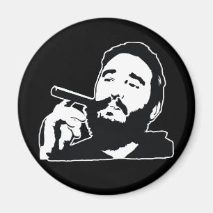 Fidel Castro mit Zigarren-Porträt-Magneten Magnet