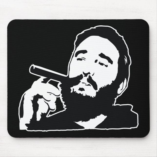 Fidel Castro mit Zigarren-Porträt Mousepad (Vorne)