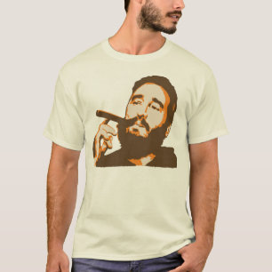 Fidel Castro mit Zigarren-Porträt-T - Shirt