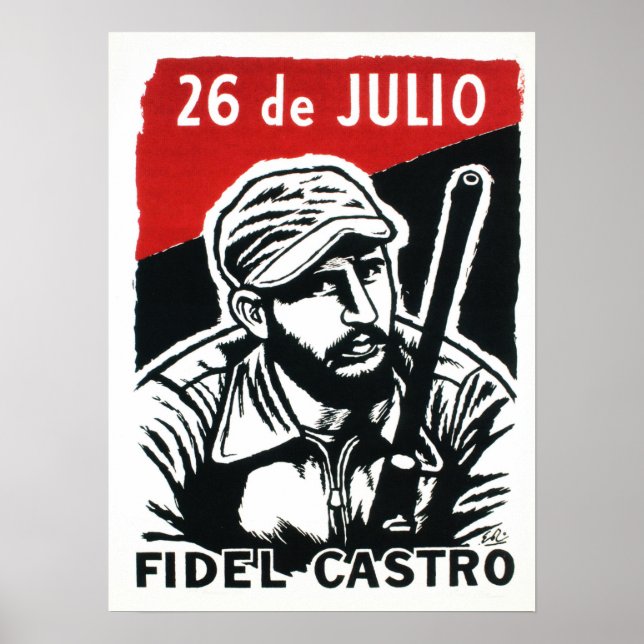 Fidel Castro Propaganda zur kubanischen Revolution Poster (Vorne)