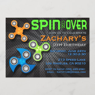 Fidget Spinner Boys Einladung zum Geburtstag
