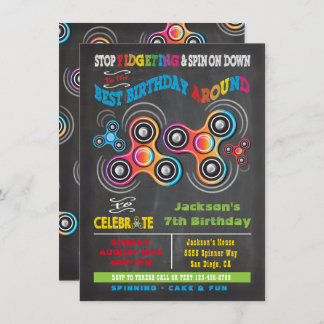 Fidget Spinner Geburtstagsparty Einladung
