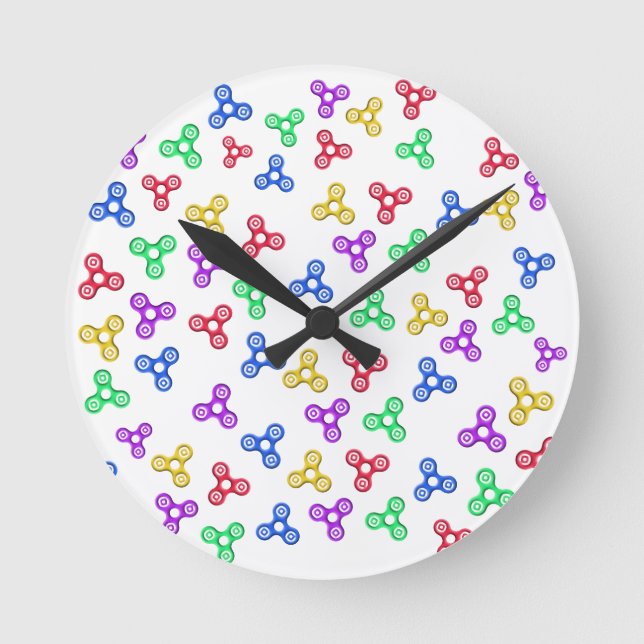 Fidget Spinners Runde Wanduhr (Vorderseite)