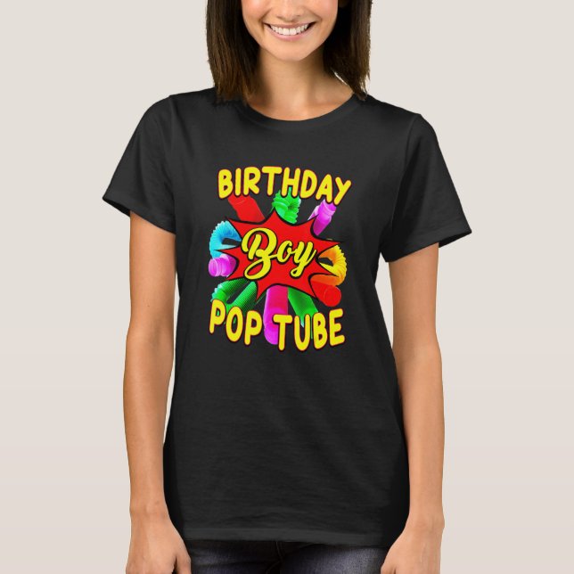 Fidget Toy Pop Tube Birrthday Boy T-Shirt (Vorderseite)