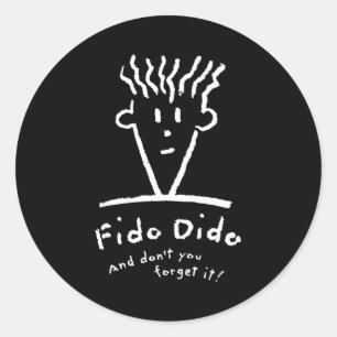 Fido Dido Gesicht Vergessen Sie es nicht  Runder Aufkleber
