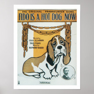 Fido ist ein Hotdog jetzt Music Cover Art Poster