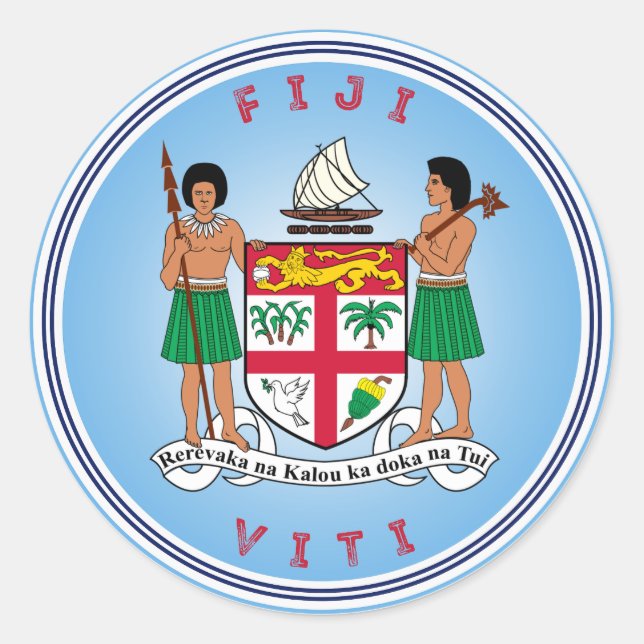 Fidschi-Erbe-Emblem Runder Aufkleber (Vorderseite)
