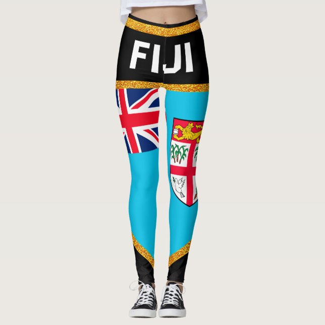 Fidschi-Flagge Leggings (Vorderseite)