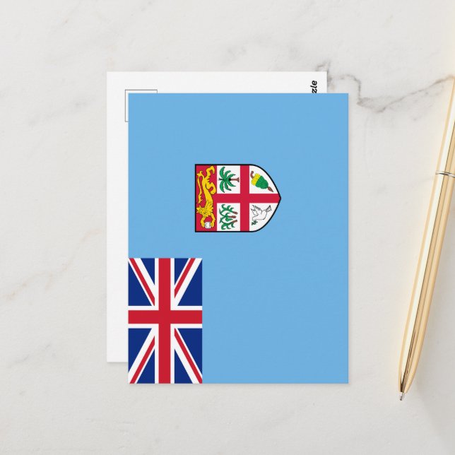 Fidschi-Flagge Postkarte (Vorderseite/Rückseite Beispiel)