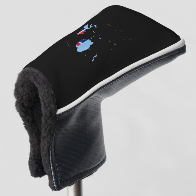 Fidschi-Flagge und Karte Golf Headcover (3/4 Vorderseite)