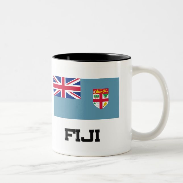 Fidschi-Flagge Zweifarbige Tasse (Rechts)