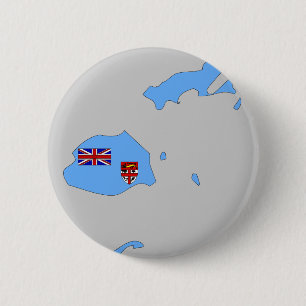 Fidschi-Flaggenkarte Button